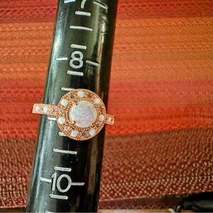 Fragrant Jewels Iridescent Opal and Rose Gold Ring